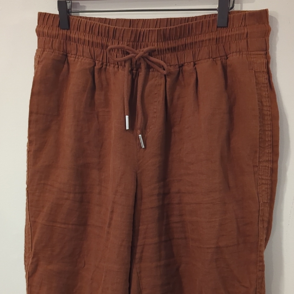 Quince Wide-Leg Drawstring Pants in Rich Brown - Picture 2 of 8